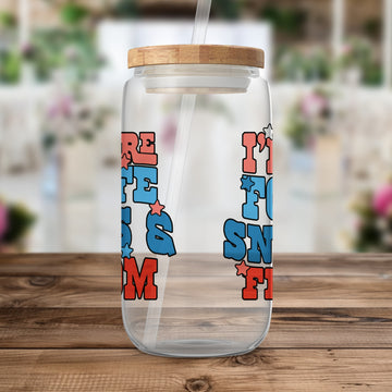 Funny Quote Glass Tumbler with Wooden Lid product