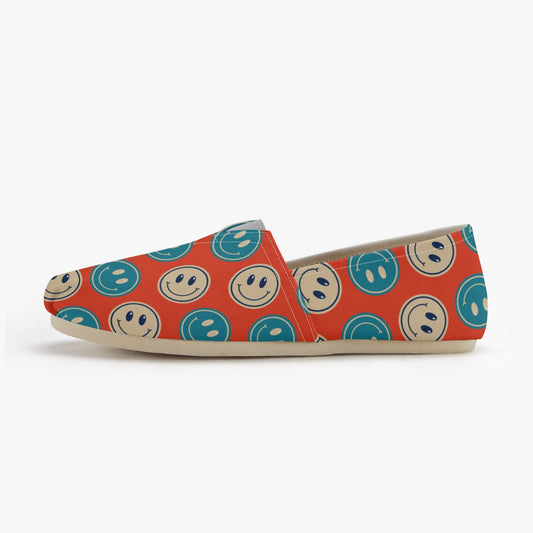 retro smiley face Custom Canvas Toms Shoes