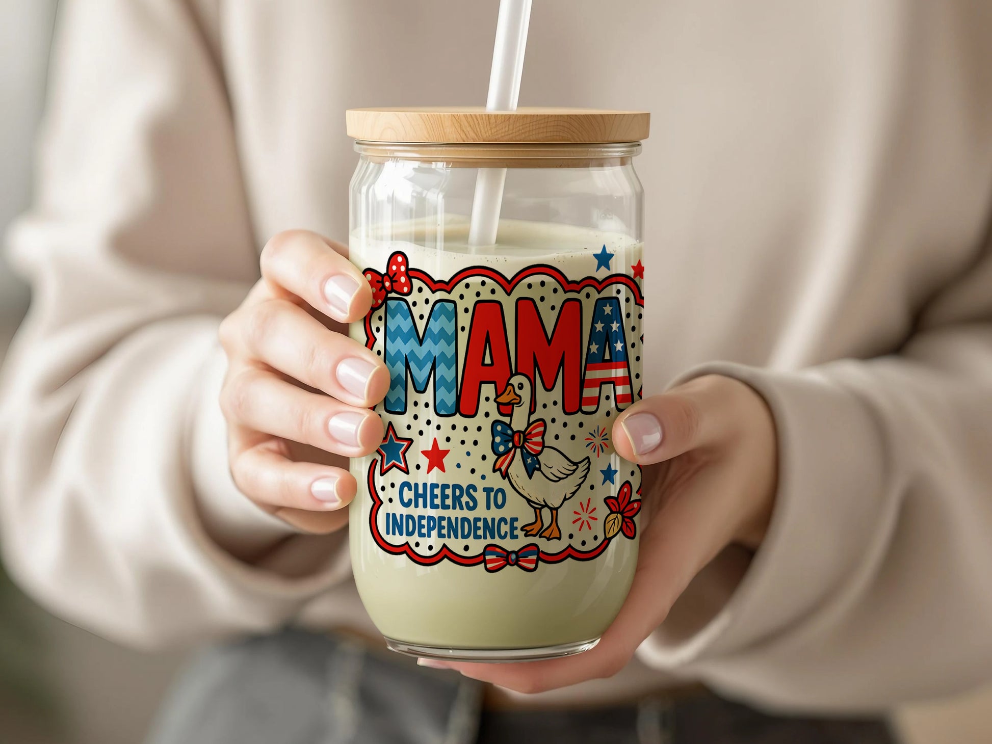 Mama Cheers to Independence Colorful Drinkware product
