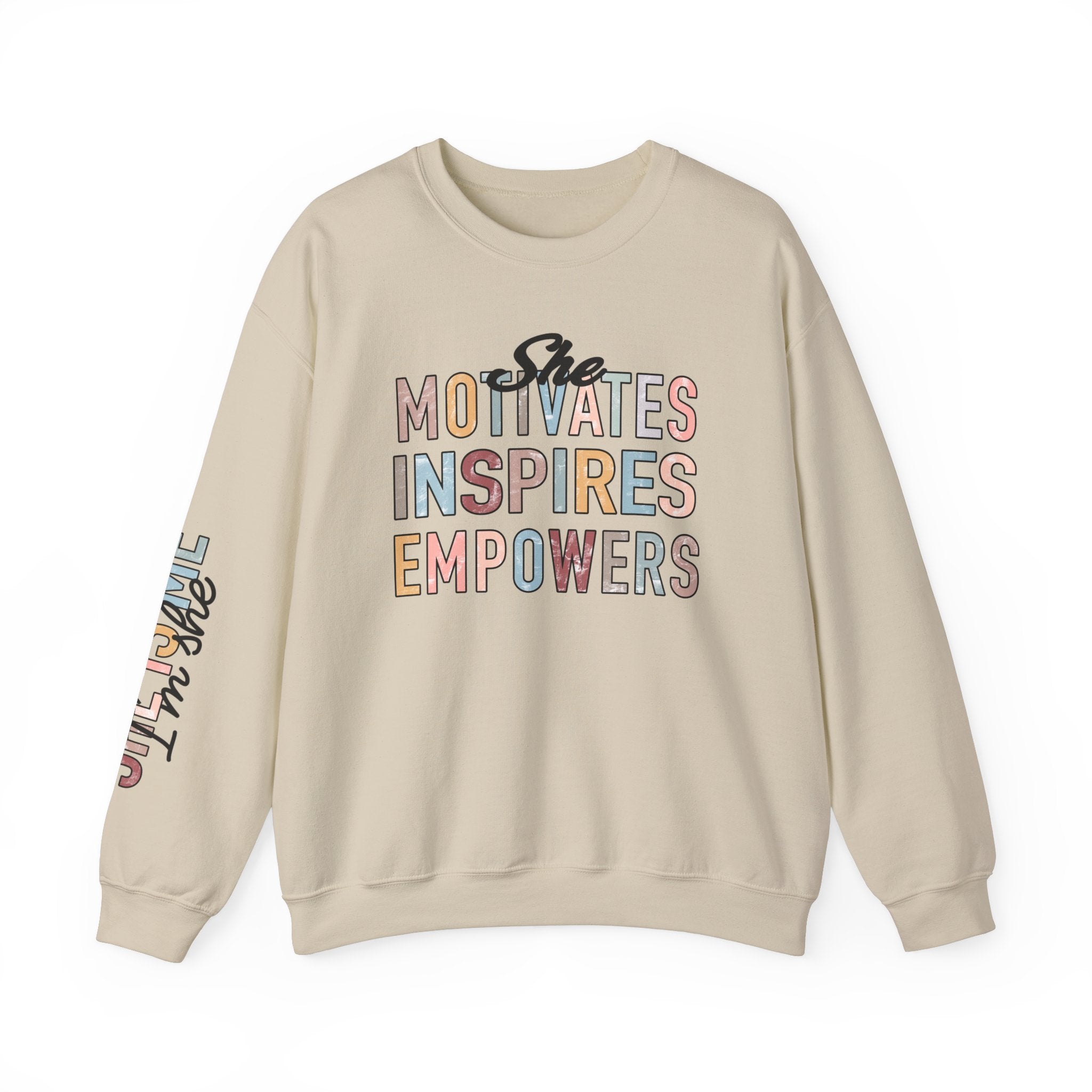 Motivational Sweatshirt, Writing on Sleeve Sweatshirt, Empowerment Sweatshirt, Gift for Her, Mental Health Awareness Shirt