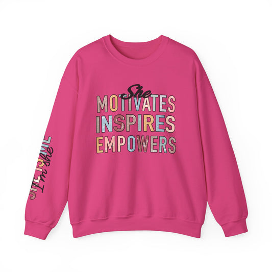 Motivational Sweatshirt, Writing on Sleeve Sweatshirt, Empowerment Sweatshirt, Gift for Her, Mental Health Awareness Shirt