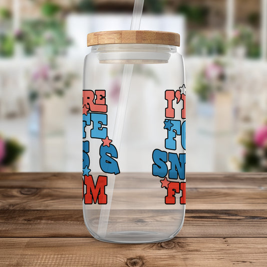 Funny Quote Glass Tumbler with Wooden Lid product
