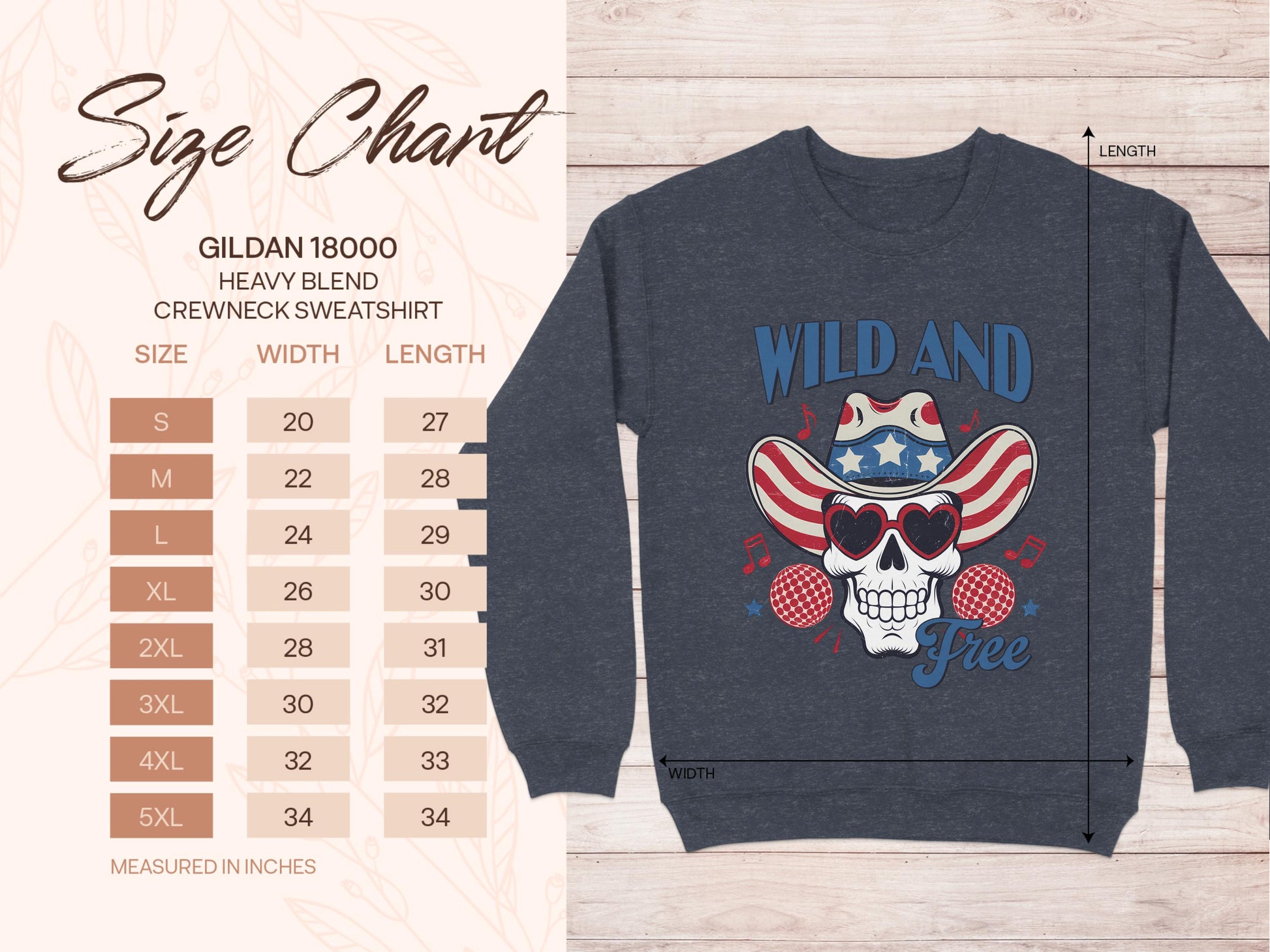 Wild and Free Skull Design Sweatshirt product type