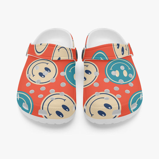 Retro Smiley Face Kids Clogs