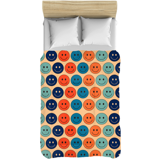 silly colorful retro smiley Comforter boho comf