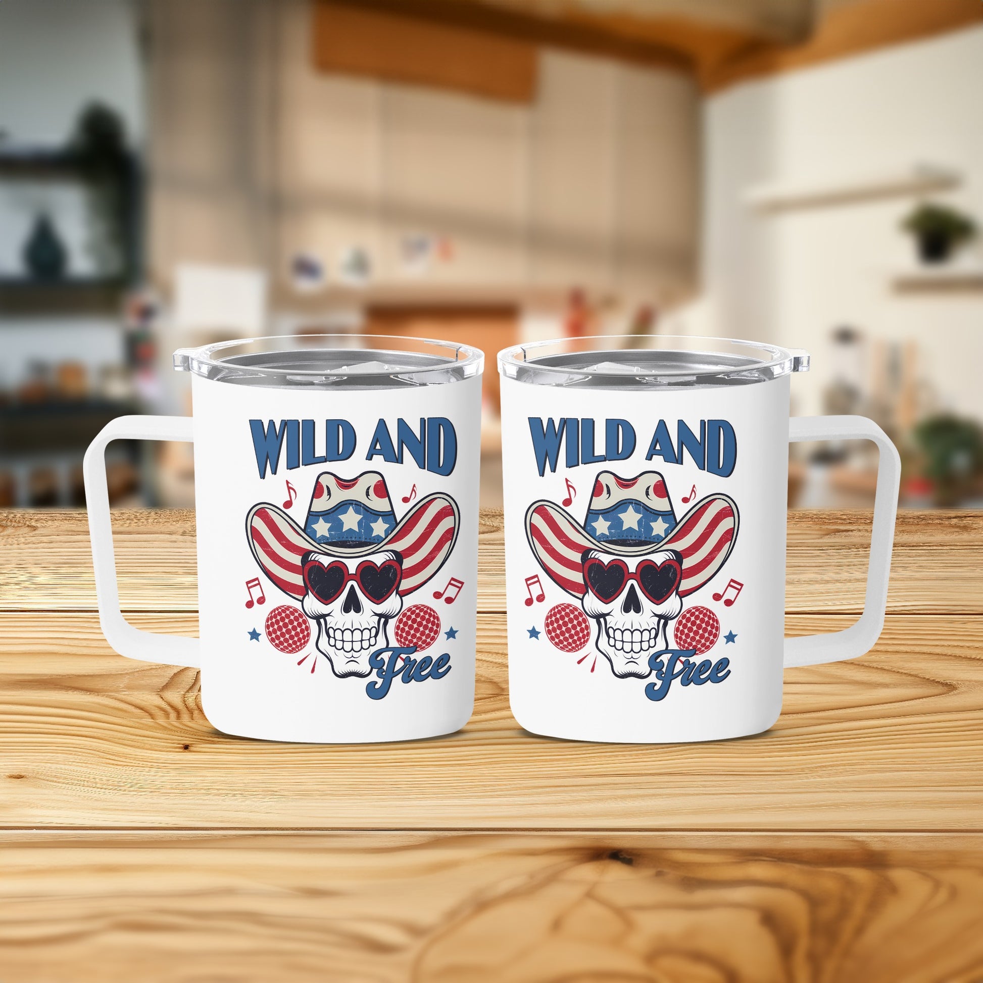 Wild And Free Patriotic Skull Design Mug product
