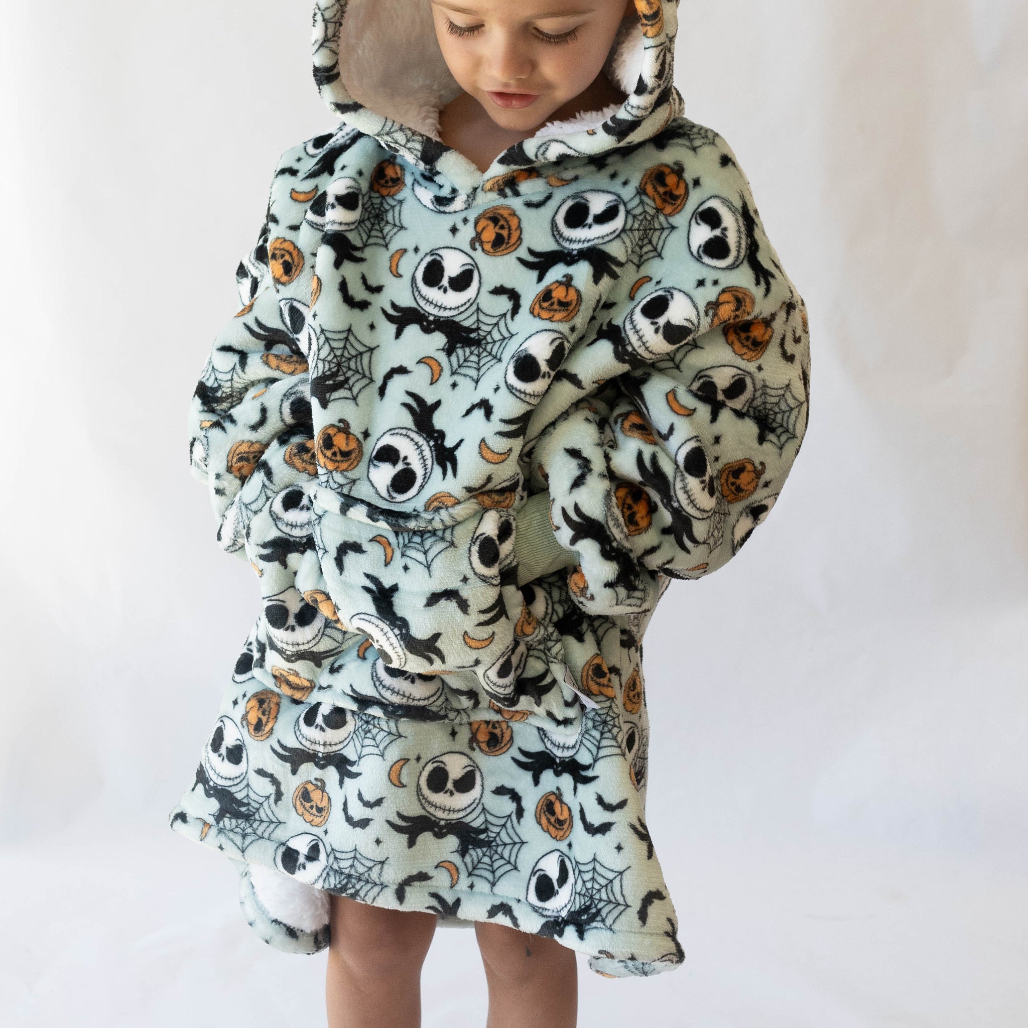 Jack Skellington Sherpa Lined Hoodie Blanket