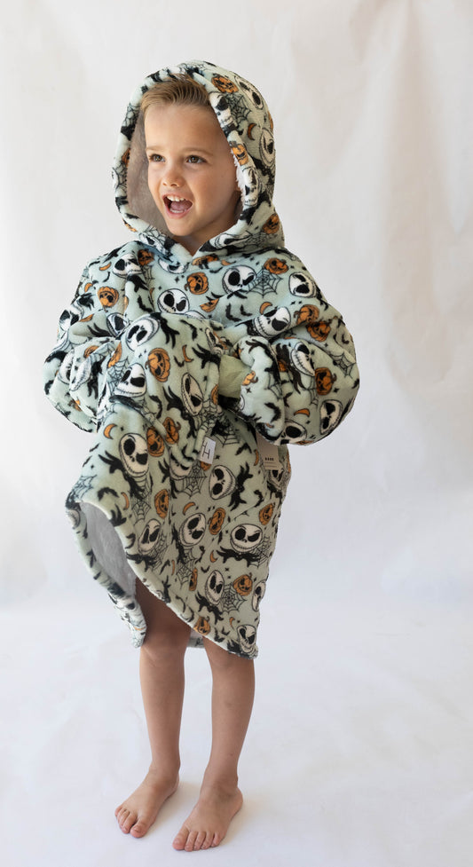 Jack Skellington Sherpa Lined Hoodie Blanket