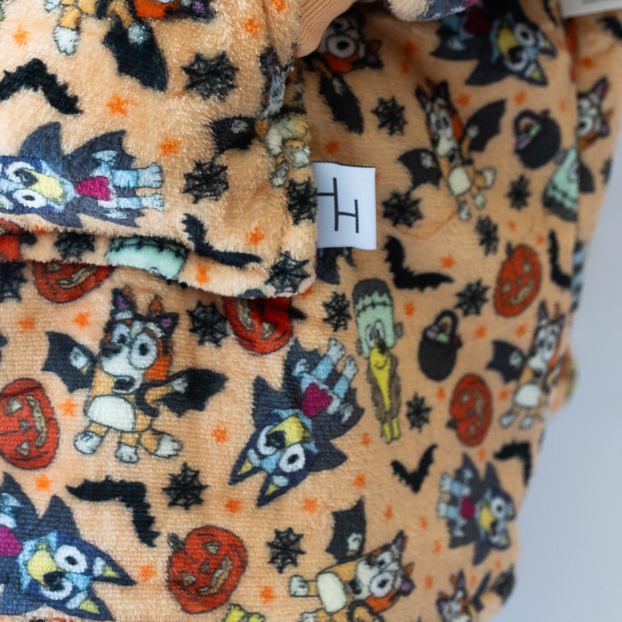 Bluey Heeler-ween Sherpa Lined Hoodie Blanket