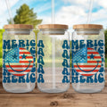 American Flag Smiley Face Glass Container product
