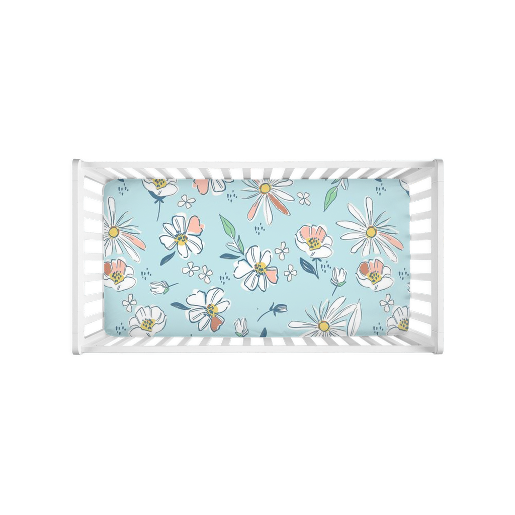 Whimsical Floral Crib Sheet | Vintage Charm Baby bedding, Gift for New Baby, Floral Nursery Bedding