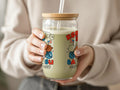 Cute Cartoon Bear Design Glass Smoothie Jar Product