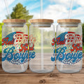 Red White and Boujee Mason Jar with Bamboo Lid product
