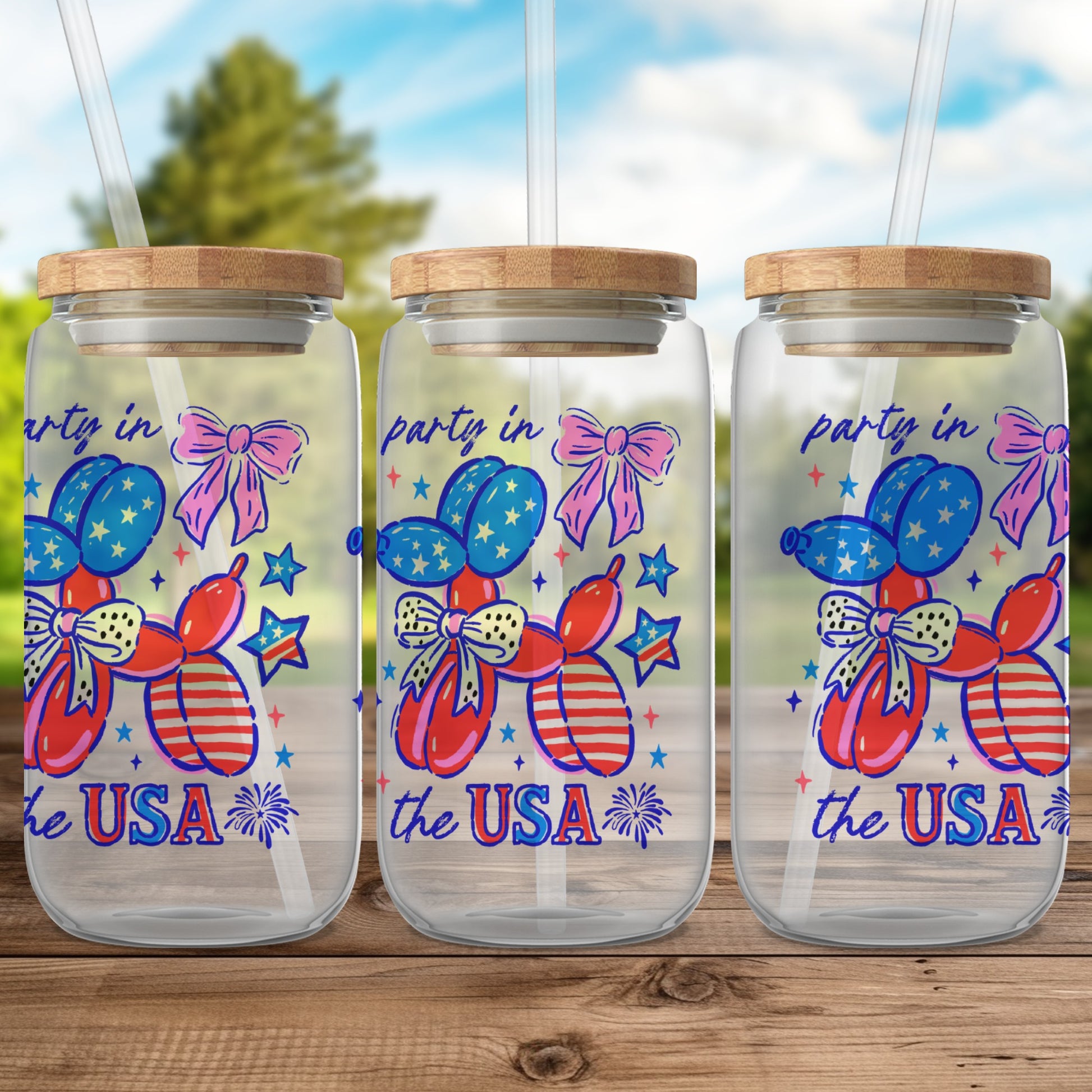 Party in the USA Patriotic Themed Glass Jar product