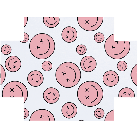 Retro Pink Smiley Face Jersey Knit Premium Crib Sheets, Baby Shower Gift, Floral Decor