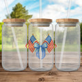 Patriotic USA Flag Design Mason Jar Beverage Product