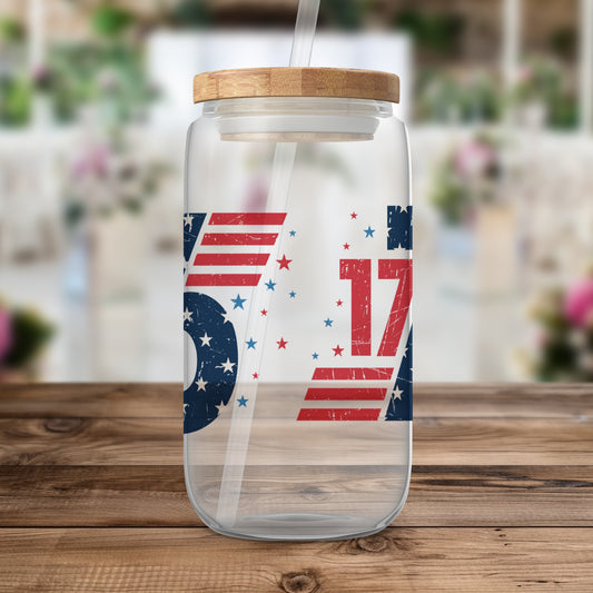 Patriotic Stars and Stripes Glass Canister product