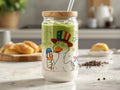 Patriotic Duck Themed Glass Jar with Straw product