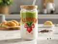 Summer Vibes Strawberry Design Glass Jar product