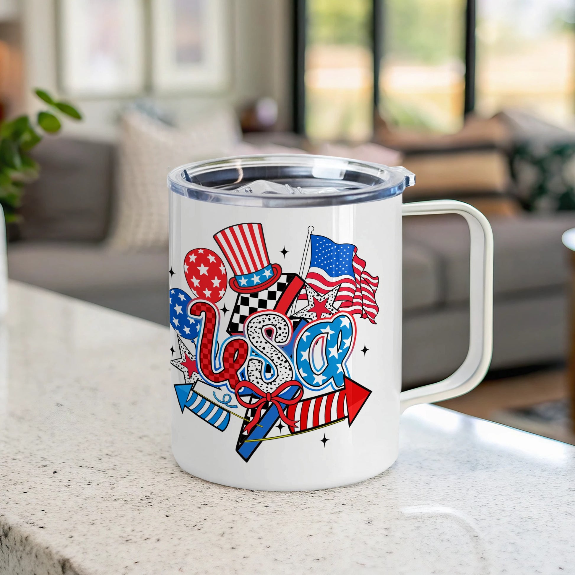 Patriotic USA Themed Travel Mug Perfect for Gifting product