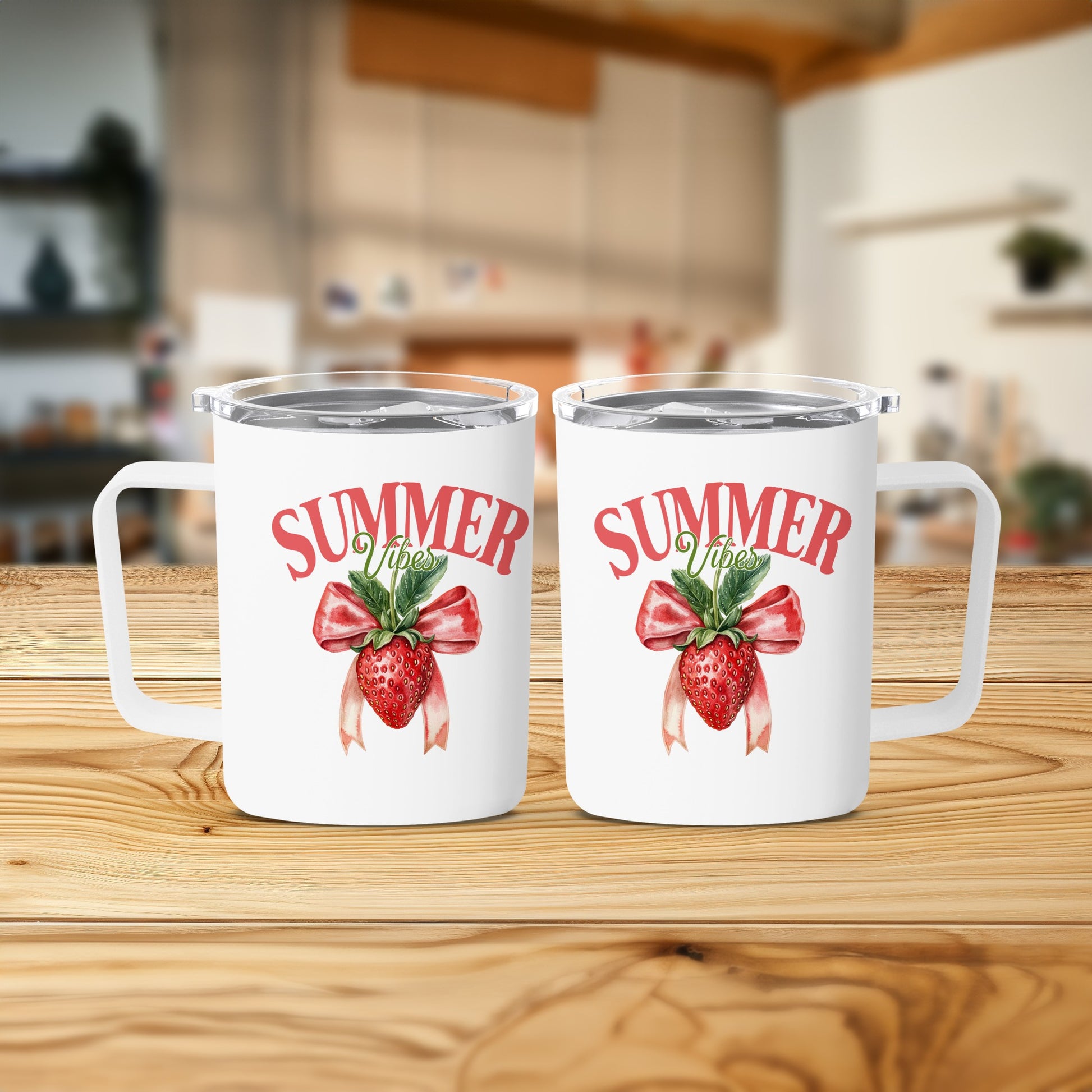Summer Vibes Strawberry Print Mug product type
