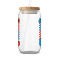 Colorful Pattern Glass Tumbler with Straw product type