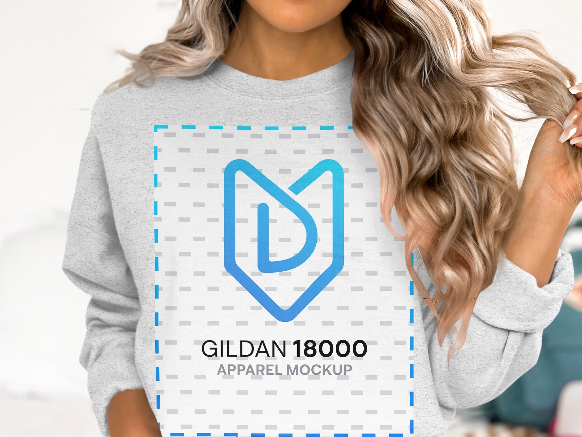 Gildan 18000 Apparel Mockup Grey Sweatshirt product