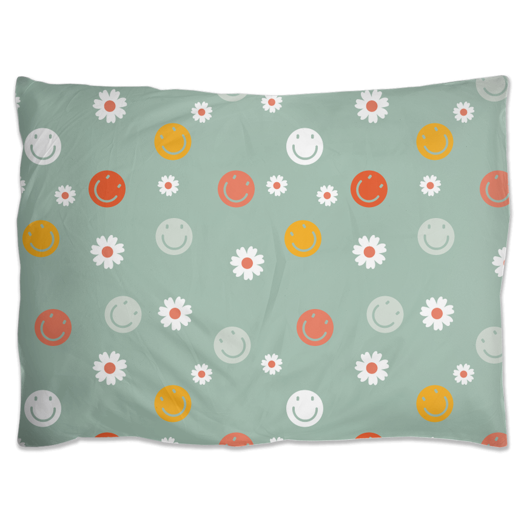 Retro Smiley Face Pillow Shams,  teen room decor, retro smiley face pillow case