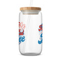 Red White and Blue Freedom Text Glass Product