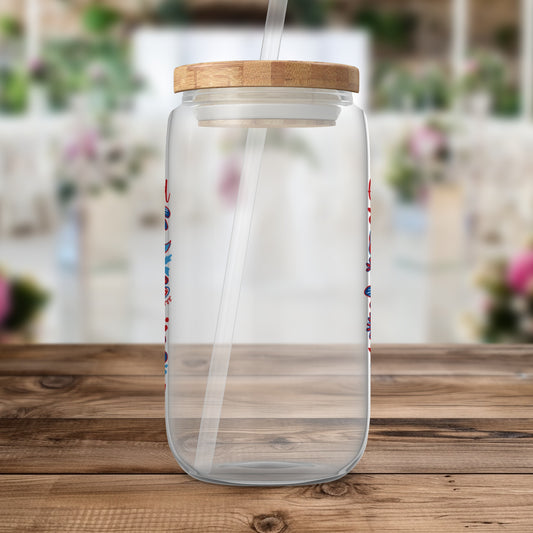 Stylish Bamboo Lid Clear Drinking Jar product