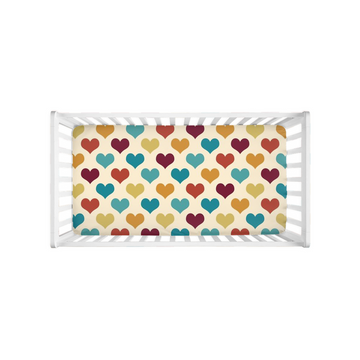 Crib Sheets Retro Hearts