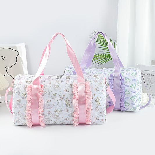 Lightweight & Comfortable Chic Floral Weekend Bag - Carry-On Luggage for Travel, Commuting, Vacation, Perfect Gift for Flower Lovers