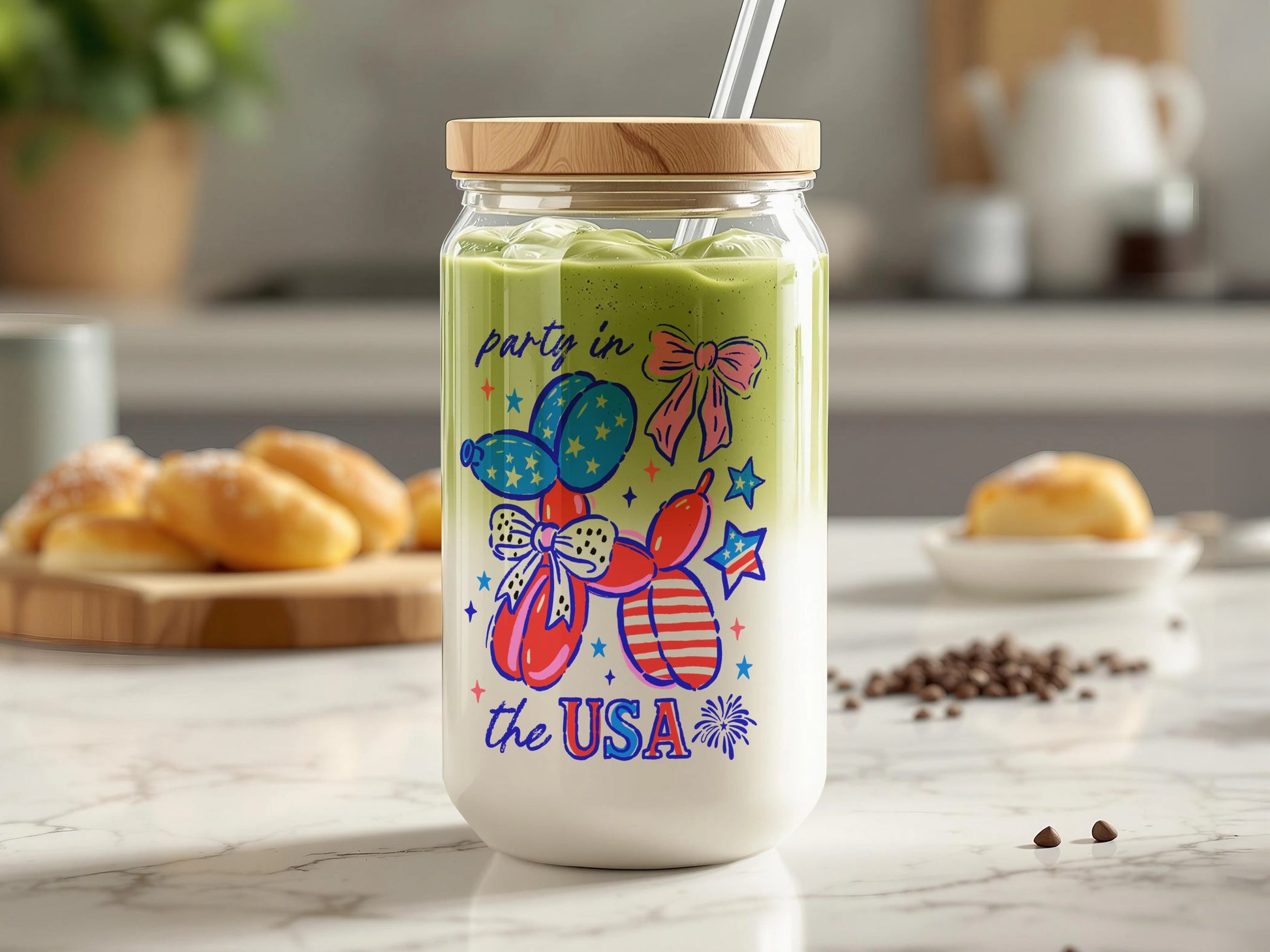 Party in the USA Balloon Print Mason Jar product
