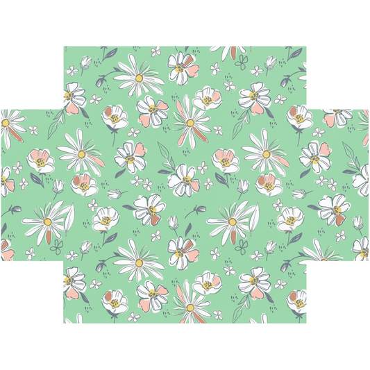 Mint Green Whimsical Floral Crib Sheet | Vintage Charm 🌿🌸, floral nursery sheet