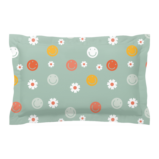 Retro Smiley Face Pillow Shams,  teen room decor, retro smiley face pillow case