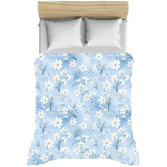 Blue Floral Duvet Covers, Dusty Blue Floral Duvet, Dorm Room Decor, Bedroom Decor