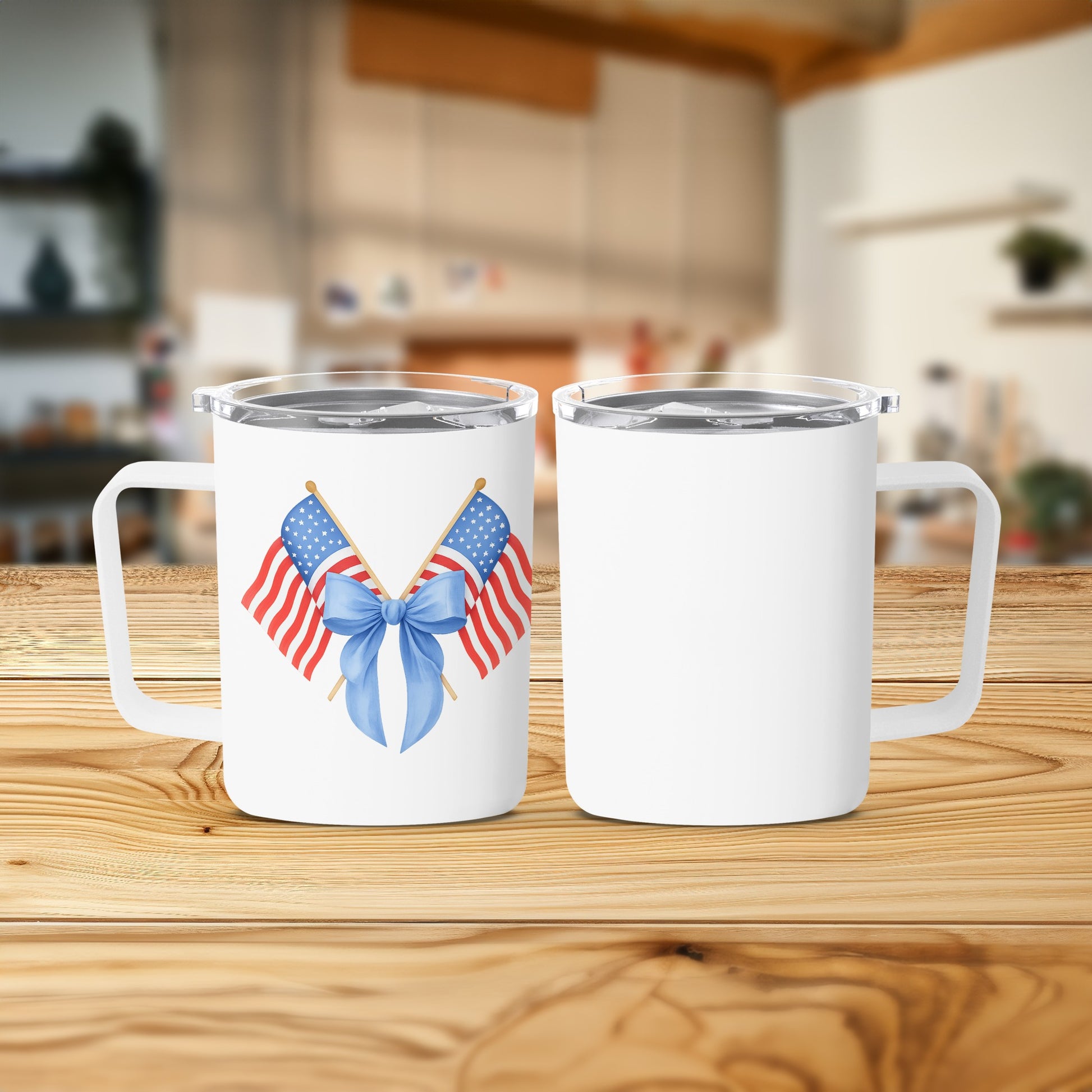 Patriotic Double American Flag Design Tumbler product type