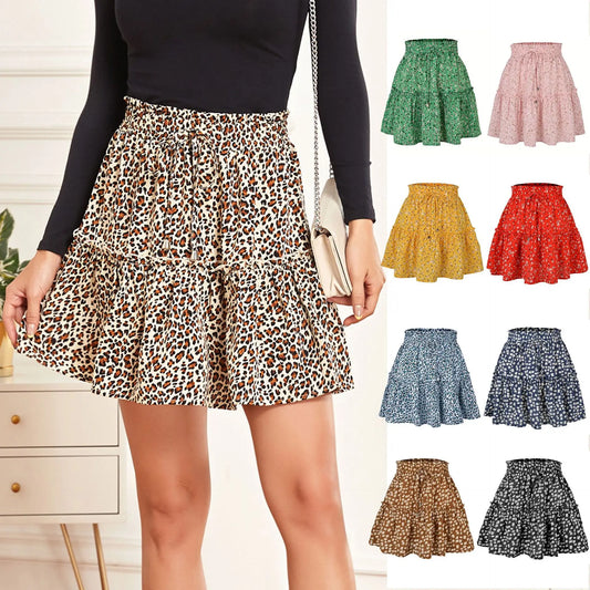 2023 Hot Sexy Ins Women's High Waist Fashion Printed Skirt Bohemian Style Small Floral A-line Female Mini Skirts Womens