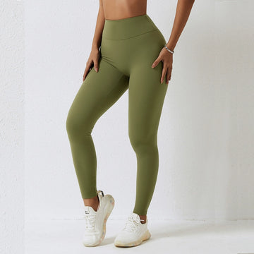 European and American Double-sided Sanding Buttock Lifting Belly Holding Tight Fitness Pants Yoga Pants Outer Wear Running High Waist Stretch Sweat pants Women