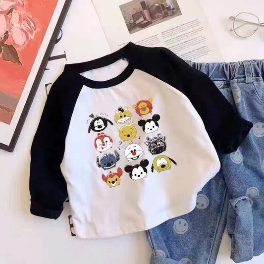 Boy's Long-Sleeved T-shirt Tops Children's Pure Cotton Baby Clothes Boys Spring and Autumn Bottoming Shirt Inner Wear Spring Kids' Clothes