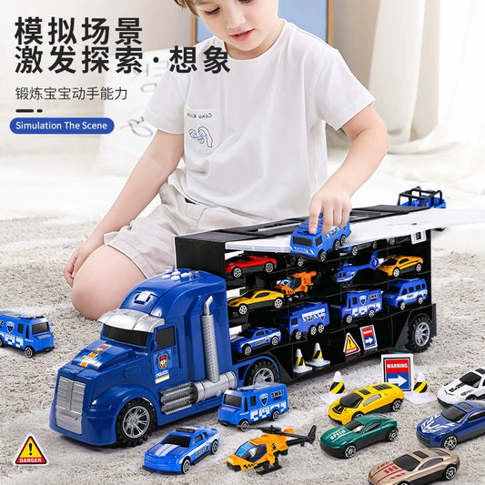 Toy Car Boy Car Container Truck Engineering Car Storage 2024 New Year 34 Years Old Children's Birthday Gifts Boys