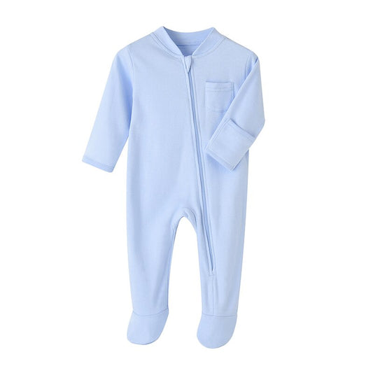 Toddler Long Sleeve Baby Zipper Romper Baby Zip Romper Custom Baby Romper With Feet Zipper Pajamas Sleepwear Onesie Clothes