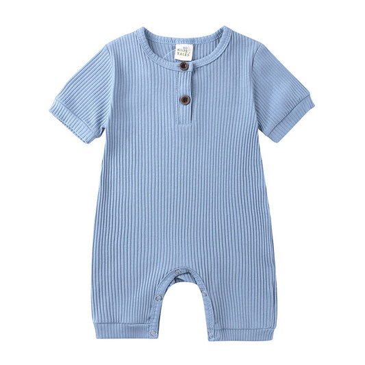 Summer Newborn Baby Romper Soild Color Baby Clothes Girl Rompers Cotton Short Sleeve O-neck Infant Boys Romper 0-24 Months