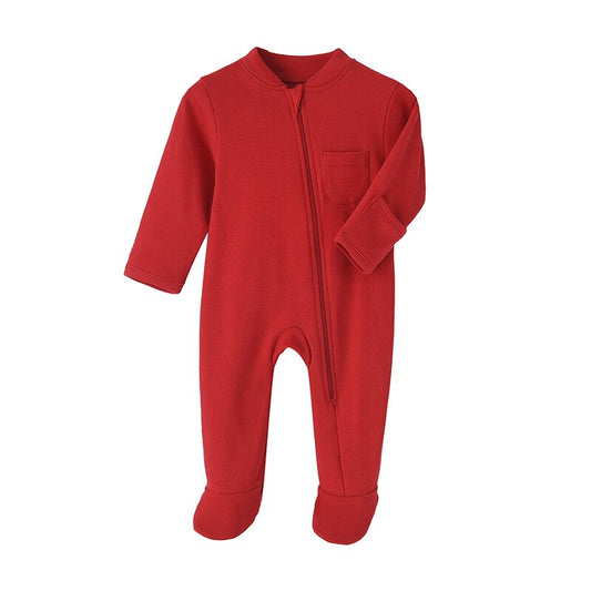 Toddler Long Sleeve Baby Zipper Romper Baby Zip Romper Custom Baby Romper With Feet Zipper Pajamas Sleepwear Onesie Clothes