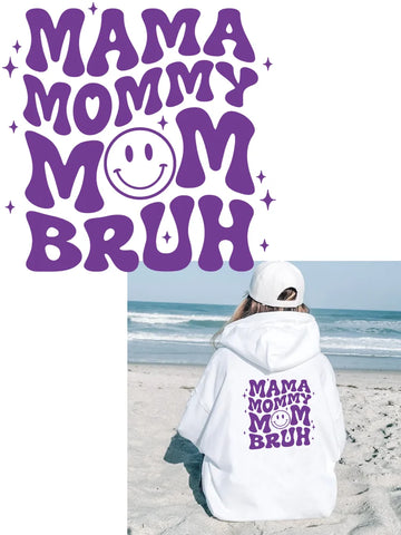 MAMA MOMMY MOM BRUH Patch for clothes stripes appliques heat transfer vinyl