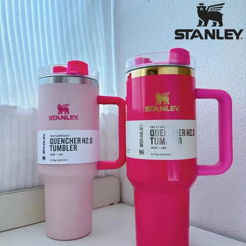 Stanley 30/40oz Stainless Steel Tumbler Insulated Water Bottle with Handle Lid Straw Large Capacity Vacuum Travel MugOutdoor Car