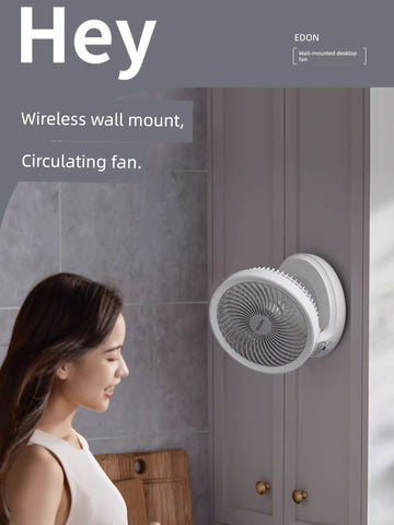 Edon Aideng Suspension Air Circulator Small Rechargeable Foldable Punch-Free Kitchen Dormitory Wall-Mounted Electric Fan