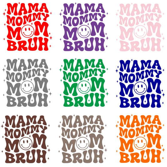 MAMA MOMMY MOM BRUH Patch for clothes stripes appliques heat transfer vinyl