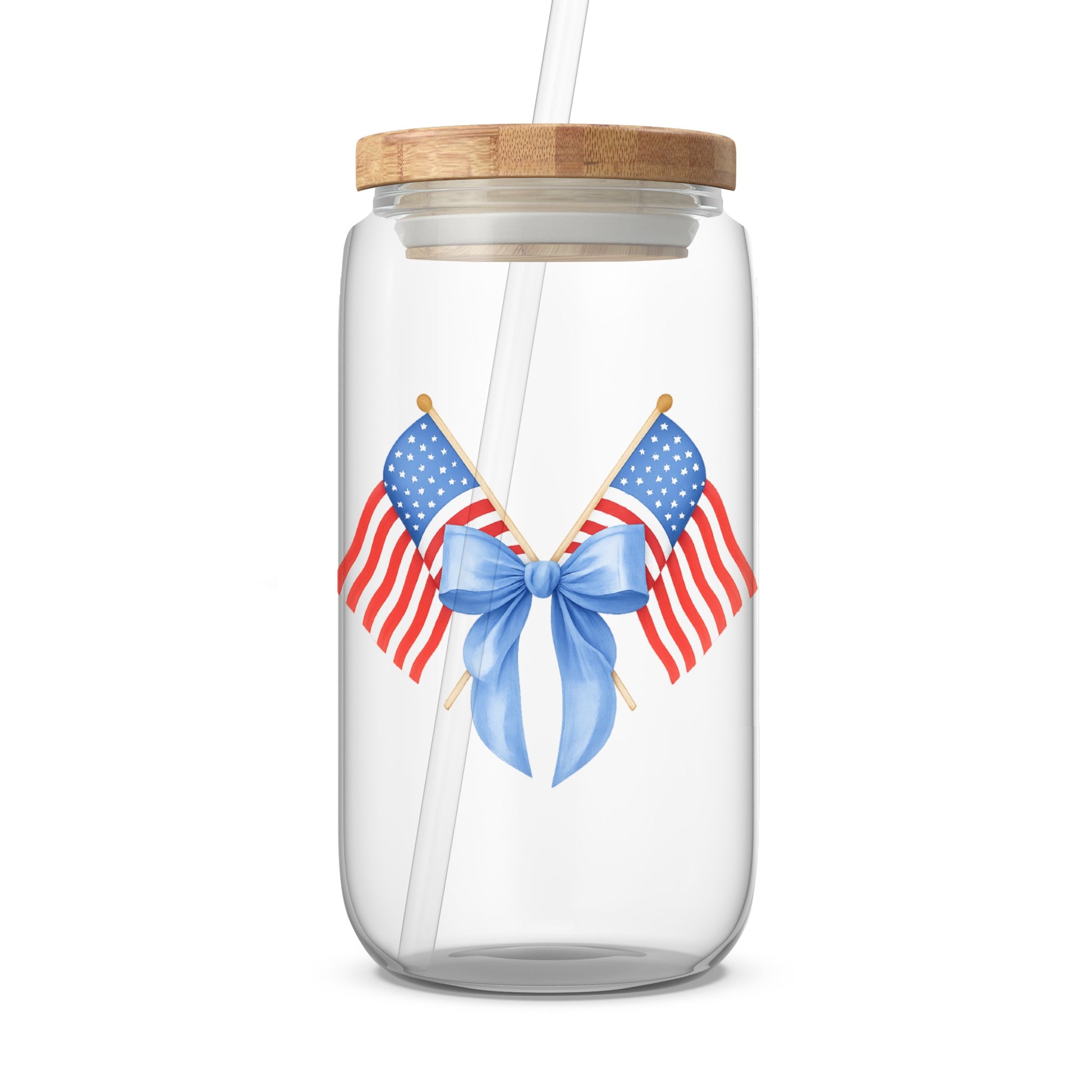 Patriotic Double Flag Design Beverage Glass product