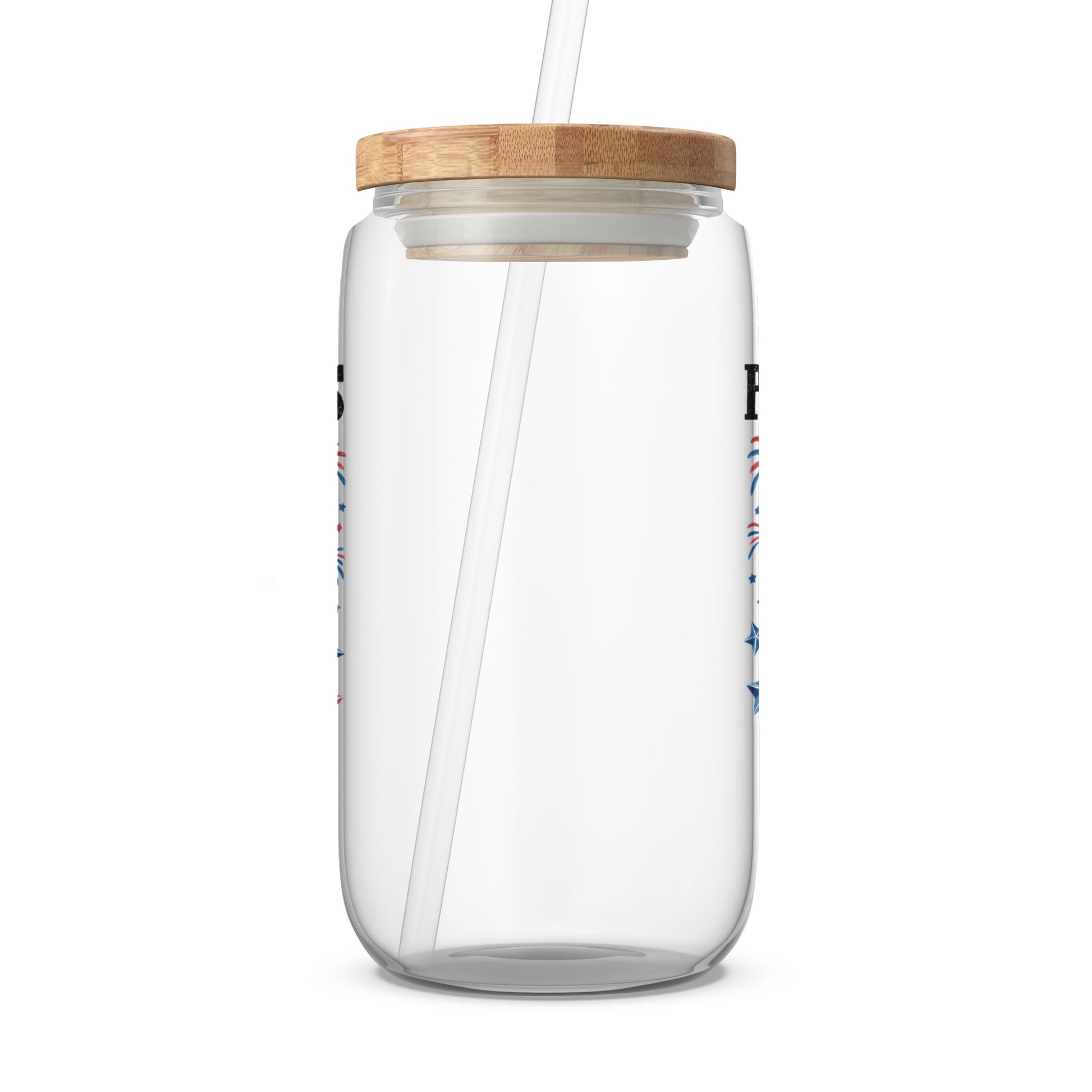 Tall Clear Drinking Jar with Wooden Lid product type